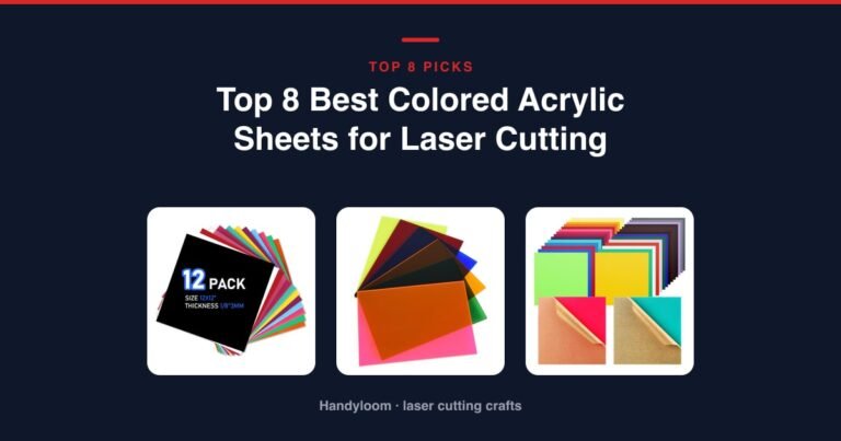 Colored acrylic sheets in various opaque and translucent colors arranged on a workshop table with a laser cutter